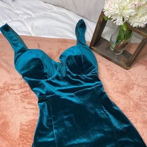 Green velvet dress